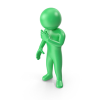 Green Stickman Thinking PNG & PSD Images