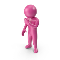 Pink Stickman Thinking PNG & PSD Images