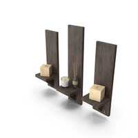 Aged Cedar Wall Shelves PNG & PSD Images