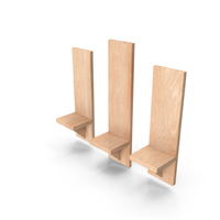 Natural Maple Empty Wall Shelves PNG & PSD Images