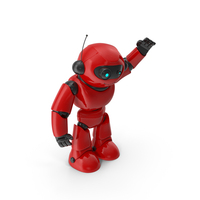 Little Robot Waving Hand PNG & PSD Images