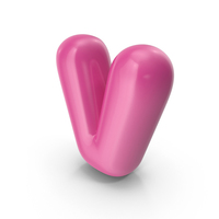 Pink Toon Lowercase Letter V PNG & PSD Images