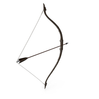 Dark Bow Drawn With Black Arrow PNG & PSD Images