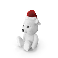 White Teddy Wearing Santa Hat PNG & PSD Images