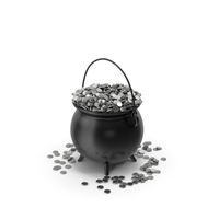 Cauldron With Silver Coins PNG & PSD Images