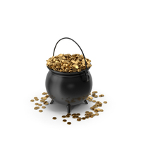 Cauldron With Gold Coins PNG & PSD Images