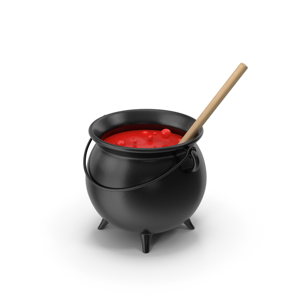 Magic Cauldron With Witch Stick PNG & PSD Images