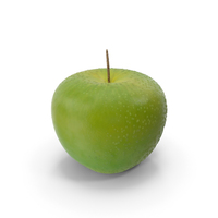 Green Apple With Droplets PNG & PSD Images