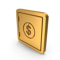 Gold Dollar Bank Locker Symbol PNG & PSD Images