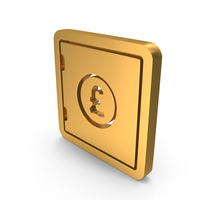 Gold Pound Bank Locker Symbol PNG & PSD Images