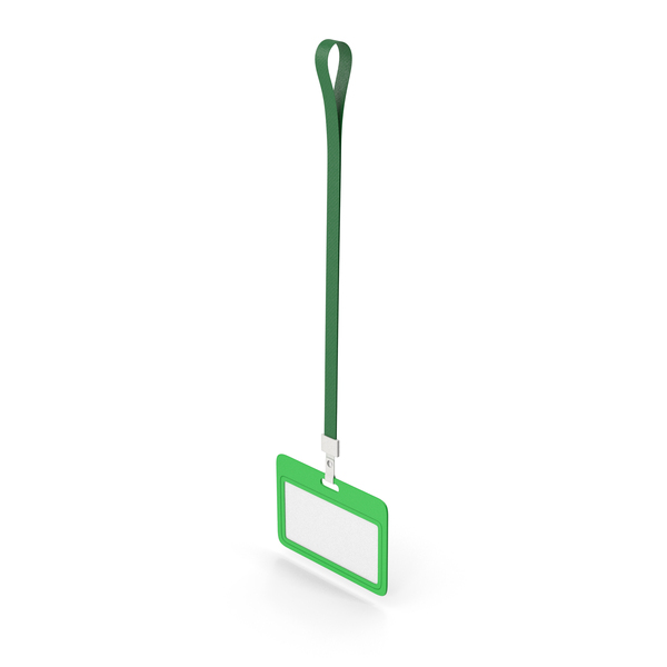 Green Hanging ID Badge PNG & PSD Images
