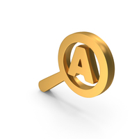 Gold Magnifying Glass With Answer Symbol PNG & PSD Images