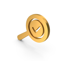 Magnify Correct Accept Tick Gold PNG & PSD Images