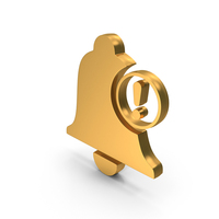 Notification Bell Exclamation Gold PNG & PSD Images