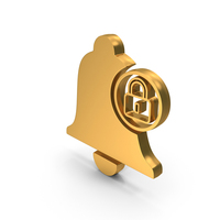 Notification Bell Lock Gold PNG & PSD Images