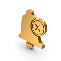 Notification Bell Wrong Gold PNG & PSD Images