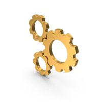Three Gear Settings Gold PNG & PSD Images