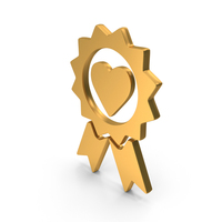 Badge Heart Gold PNG & PSD Images
