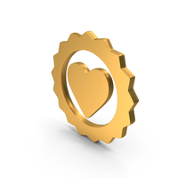 Gold Heart Frame Symbol PNG & PSD Images