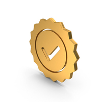 Gold Tick Mark Frame Symbol PNG & PSD Images