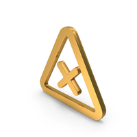 Wrong Sign In Triangle Gold PNG & PSD Images
