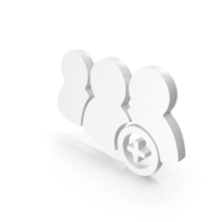 Group User Add Plus White PNG & PSD Images