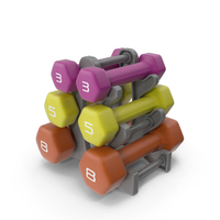 Fitness Dumbbell Set With Rack PNG & PSD Images