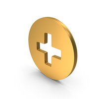 Plus Symbol Gold PNG & PSD Images