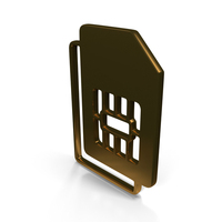 Dual Sim Card Icons Gold PNG & PSD Images