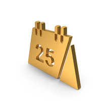 Gold Christmas Date Calendar Icon PNG & PSD Images