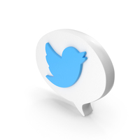 White Dual Sided Twitter Speech Bubble PNG & PSD Images