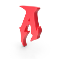 Red Stylish Gothic Font Capital Letter A PNG & PSD Images