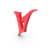 Red Stylish Gothic Font Capital Letter V PNG & PSD Images
