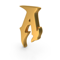 Gold Stylish Gothic Font Capital Letter A PNG & PSD Images