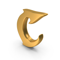 Stylish Gothik Font Alphabet Capital Letter C Gold PNG & PSD Images