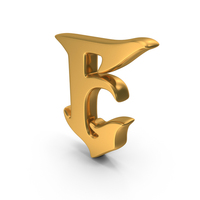 Gold Stylish Gothic Font Capital Letter E PNG & PSD Images