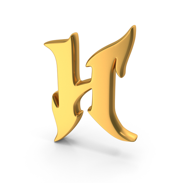 Stylish Gothic Font Alphabet Capital Letter H Gold PNG Images & PSDs for  Download