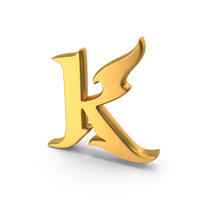 Stylish Gothic Font Alphabet Capital Letter K Gold PNG & PSD Images