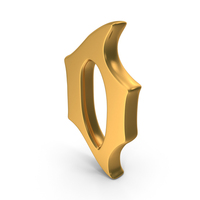 Gold Stylish Gothic Font Capital Letter O PNG & PSD Images