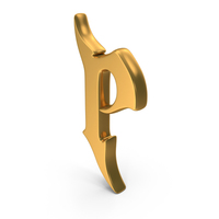Stylish Gothik Font Alphabet Capital Letter P Gold PNG & PSD Images