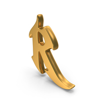 Stylish Gothik Font Alphabet Capital Letter R Gold PNG & PSD Images