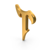 Gold Stylish Gothic Font Capital Letter T PNG & PSD Images