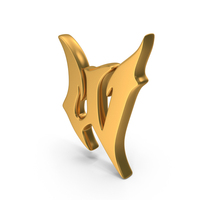 Gold Stylish Gothic Font Capital Letter W PNG & PSD Images