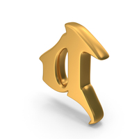 Stylish Gothik Font Alphabet Small Letter a Gold PNG & PSD Images