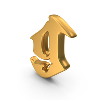 Stylish Gothik Font Alphabet Small Letter g Gold PNG & PSD Images