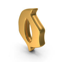 Stylish Gothik Font Alphabet Small Letter o Gold PNG & PSD Images