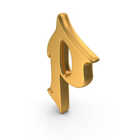 Gold Stylish Gothic Font Small Letter P PNG & PSD Images