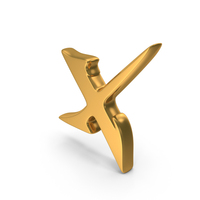 Gold Stylish Gothic Font Small Letter X PNG & PSD Images