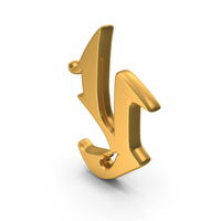 Stylish Gothik Font Alphabet Small Letter y Gold PNG & PSD Images
