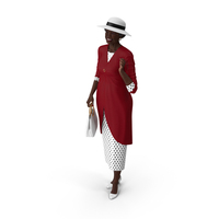 Afro American Grandma Party Dress Standing PNG & PSD Images